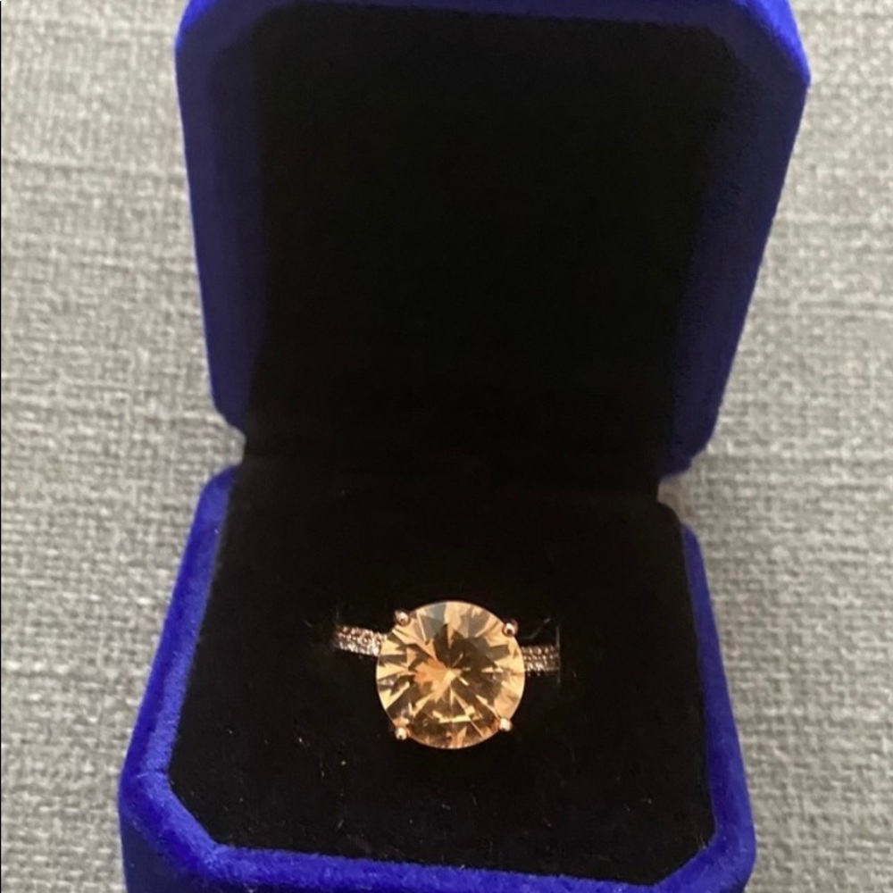 *NEW 6CT 18K Rose Gold Huge Morganite Diamond Ring